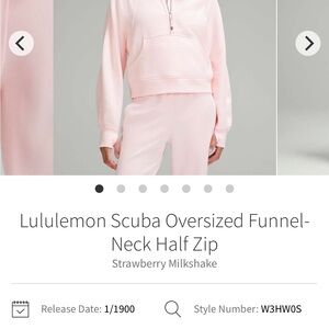 lululemon athletica Scuba Oversized Funnel-Neck Half Zip - Light Pink